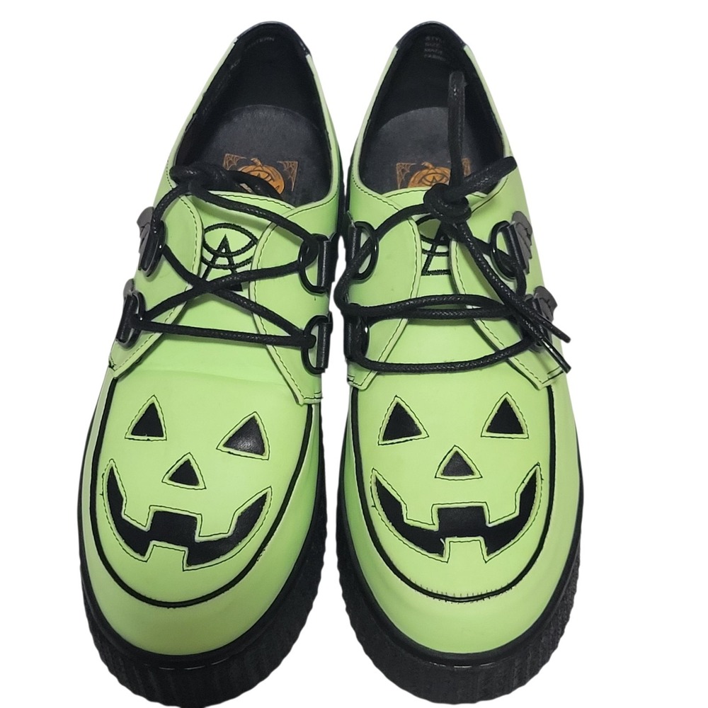 Strange Cvlt Cult YRU Krypt Jack O Lantern Glow Creeper Platform Shoes Women 10 - Picture 4 of 14
